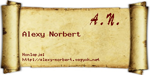 Alexy Norbert névjegykártya
